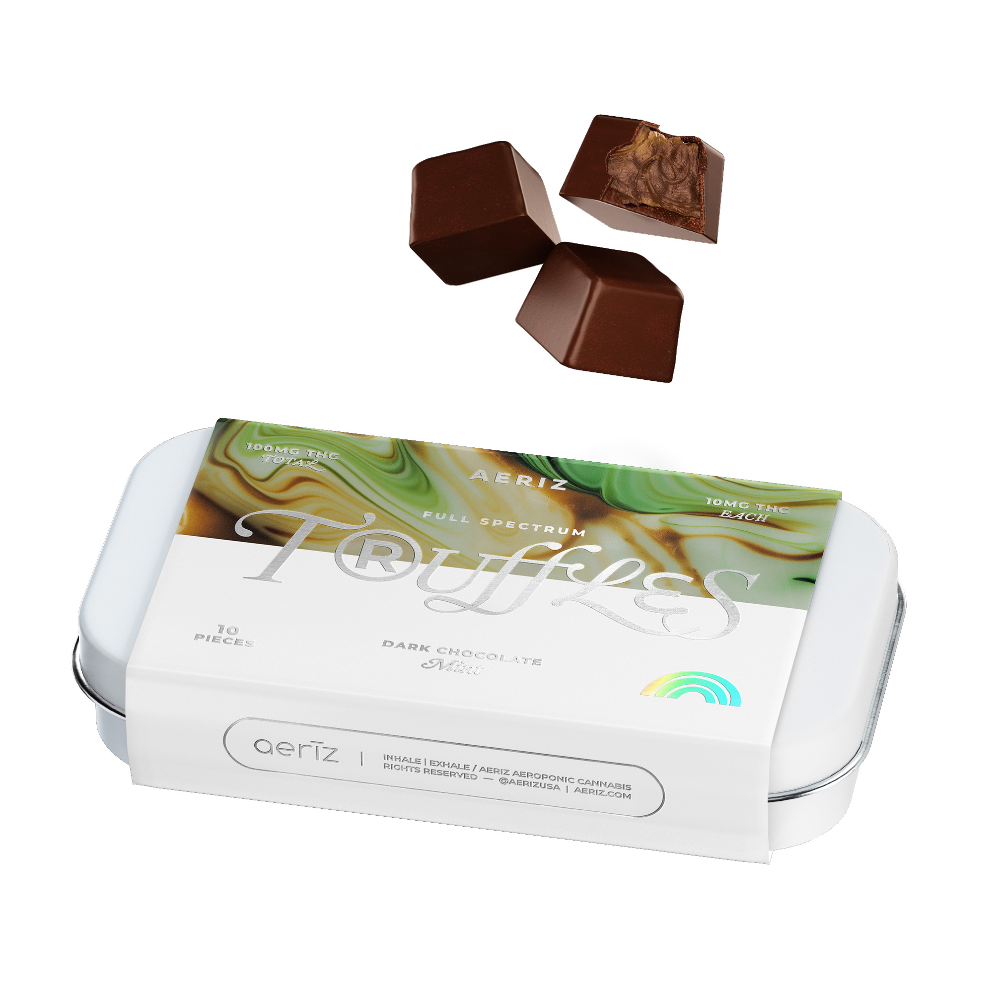Photograph of product: Sea Salt Truffles (Jenny Kush) | 10mg | 10pk Chocolates | Aeriz