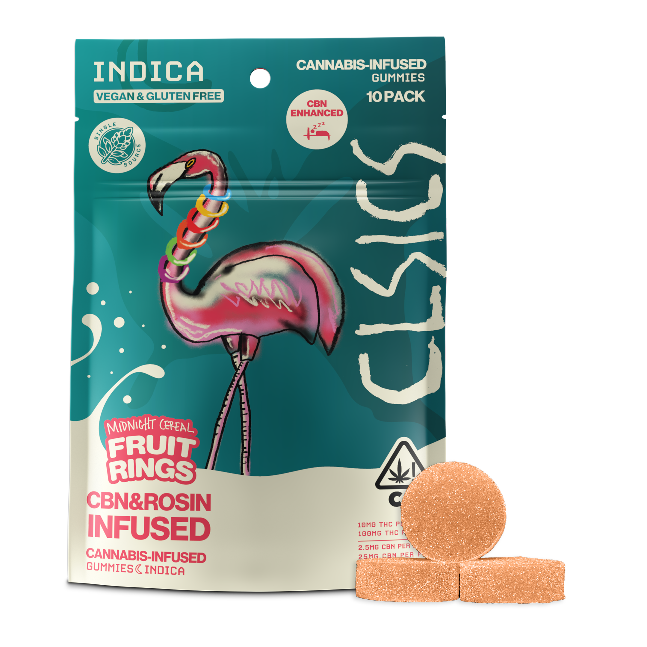 Photograph of product: CLSICS Gummies CBN Fruit Rings 100MG