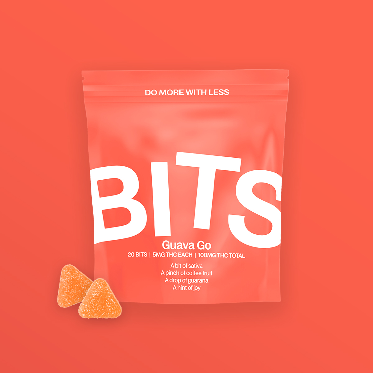 Photograph of product: Bits Gummies: Guava - 10 Pieces/100mg