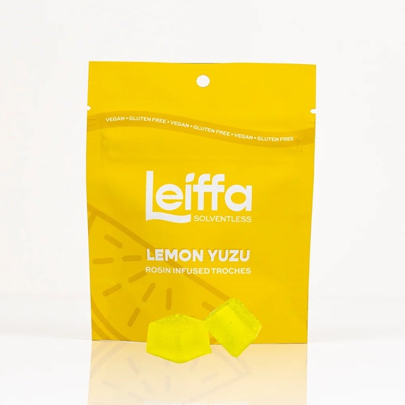 Photograph of product: Lemon Yuzu Live Rosin Troches | 10 Pack (10mg)