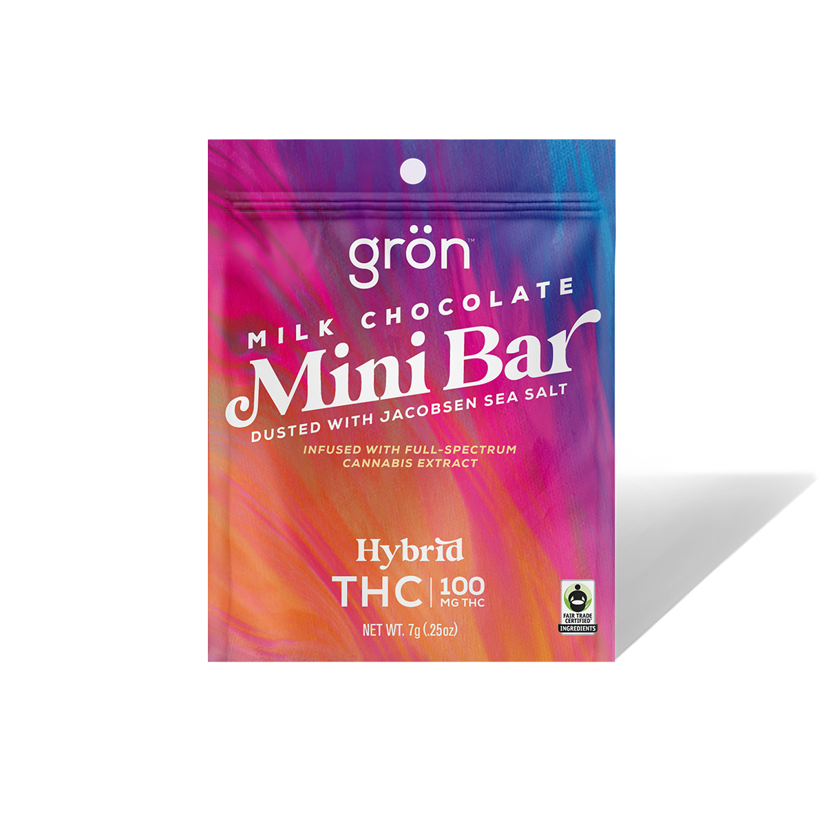 Photograph of Product: GRON: Mini Milk Chocolate Bar - 10 Pieces/100mg (Hybrid)