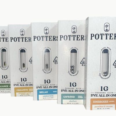 Photograph of product: G. Potters 1g TH-oui Live Terpene Rich ENERGIZE Disposable - Peaches & Cream (S) - 