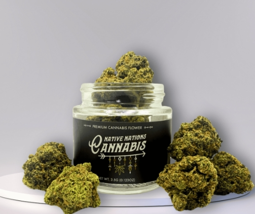 Photograph of Product: Native Nations Cannabis Flower Sour Durban Cookies 20% Sativa-H 3.5g