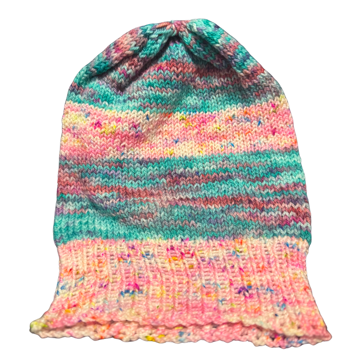 Photograph of product: GALILEOCRAFTS PINK AND TEAL WITH 'SPRINKLES' HAT