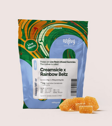 Photograph of product: Creamsicle x Rainbow Beltz 2.0 | Live Resin Gummies | Oui'd | MFNY