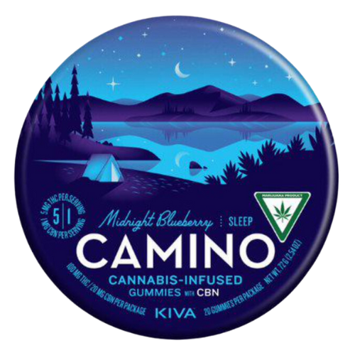 Photograph of product: Kiva Confections Camino Midnight Blueberry Sleep Gummies 100mg THC