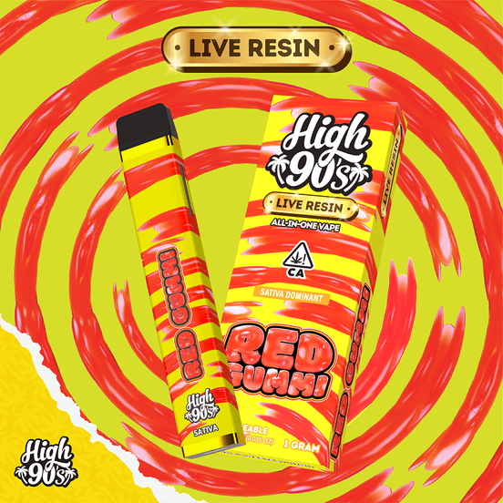 Photograph of product: High 90s - Red Gummi Live Resin - 1g AIO - 