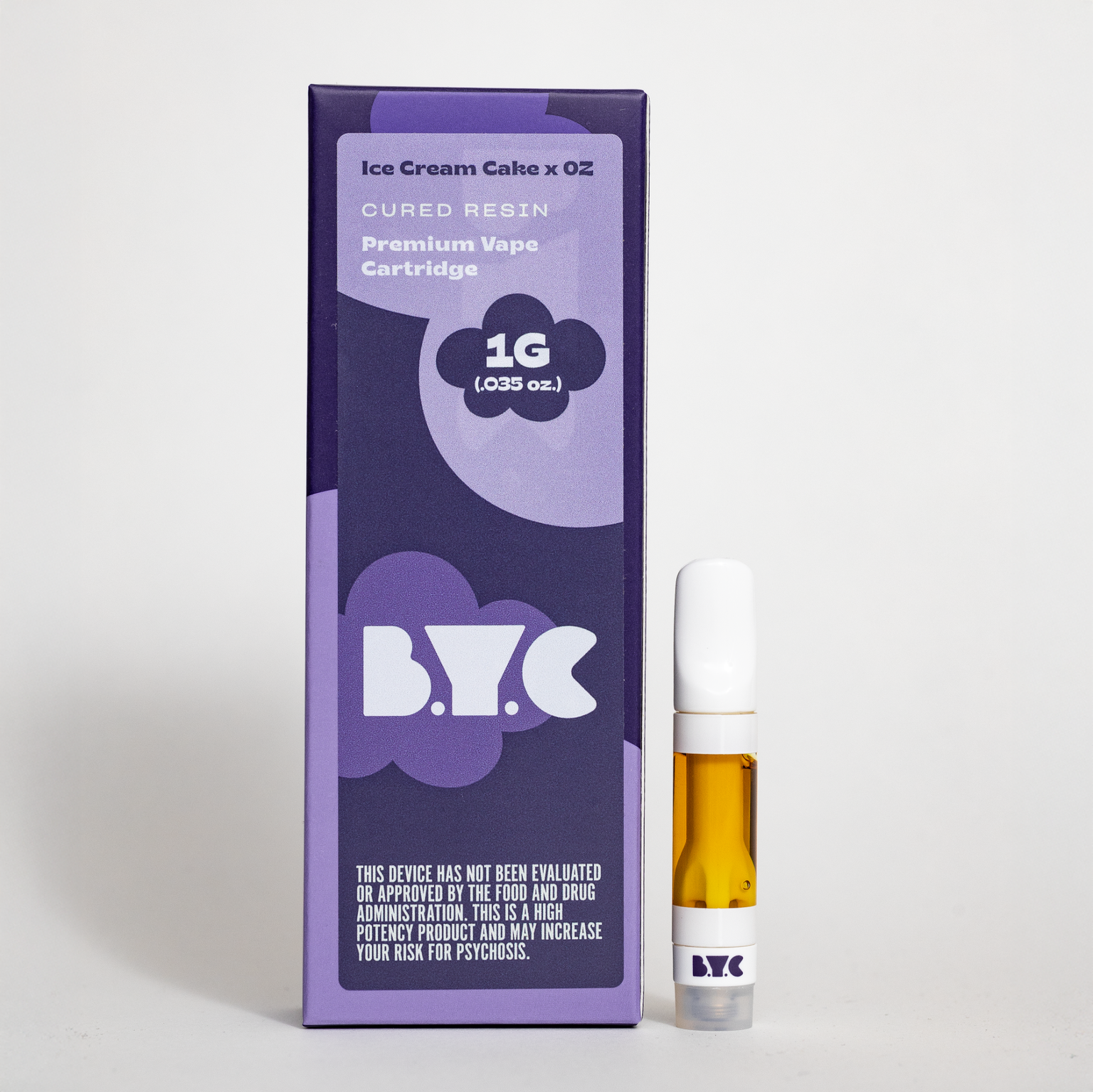 Photograph of product: BYC Black Cherry Runtz Live Resin Cartridge (REC)