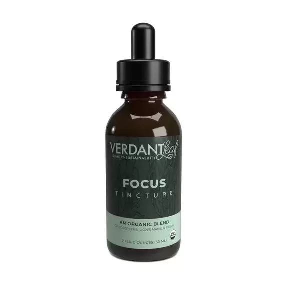 Photograph of product: Focus - 2oz Tincture (Cordyceps + Lion's Mane + Reishi) - Verdant Leaf