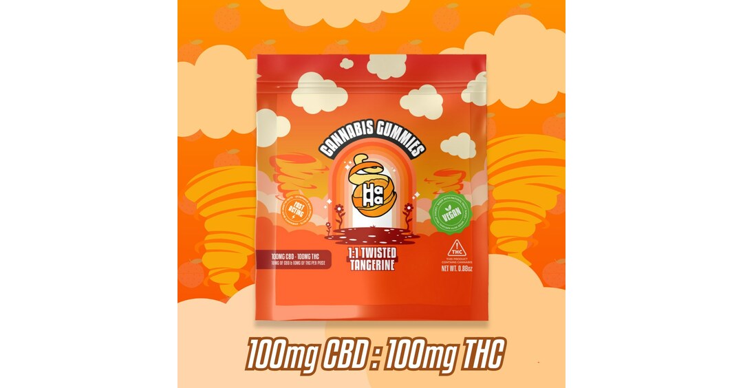 Photograph of product: Twisted Tangerine Gummies 100mg (10-Pack | 10mg Each)