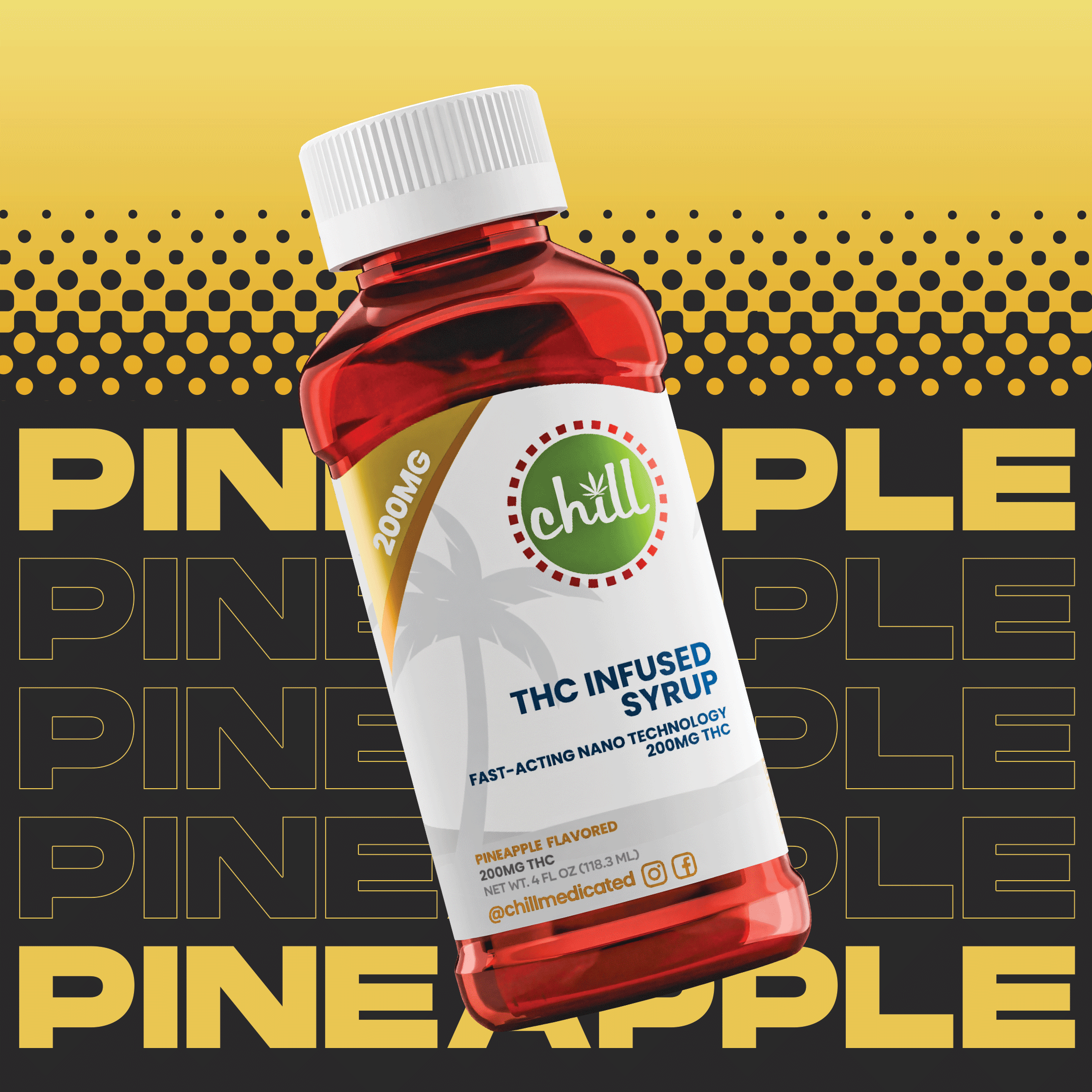 Photograph of product: Chill 200mg Syrup | Pineapple