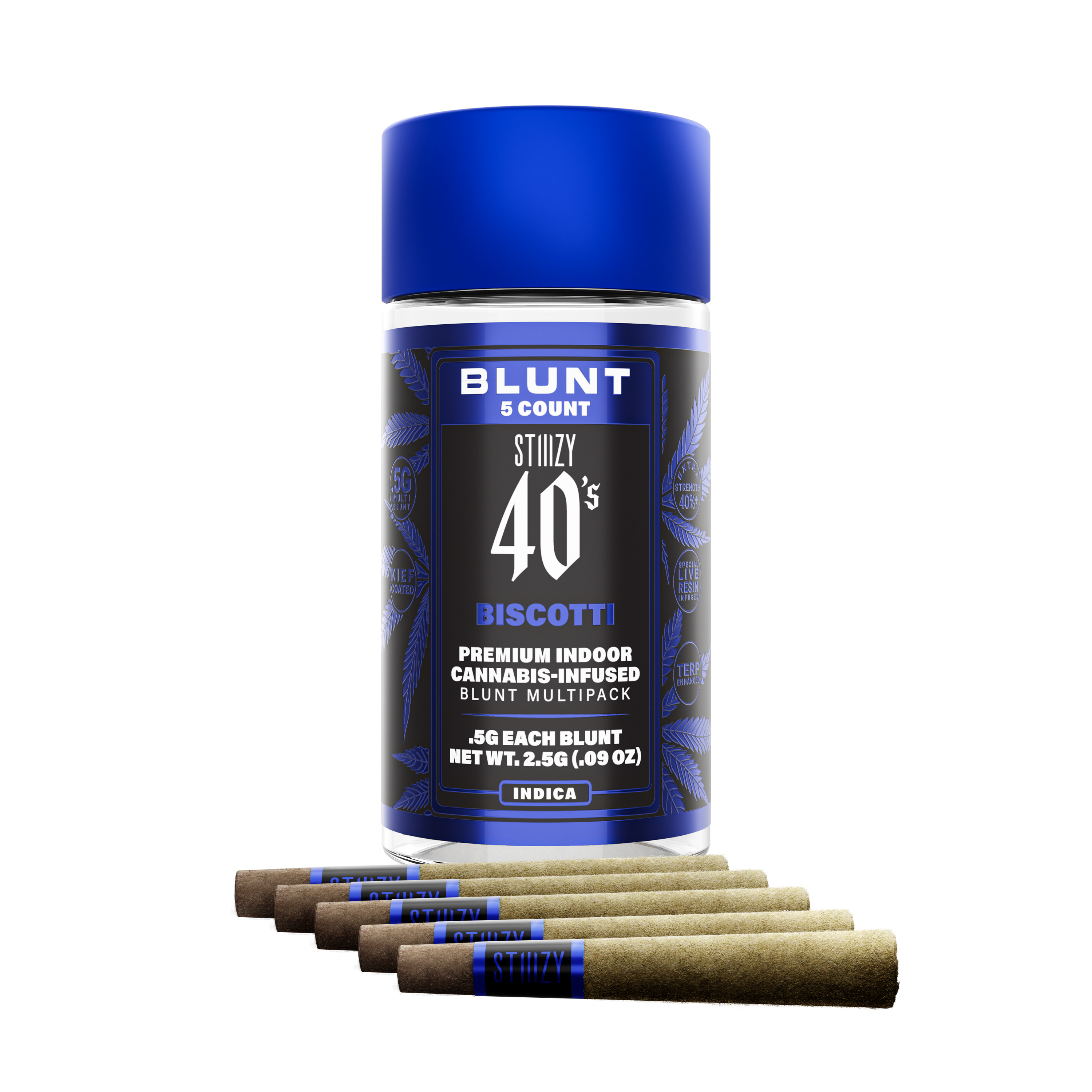 Photograph of product: Stiiizy Biscotti 0.5g Infused Blunt 5 Pack