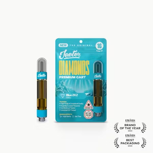 Photograph of product: Blue ZKZ Diamond Vape Cartridge 1000mg (I)