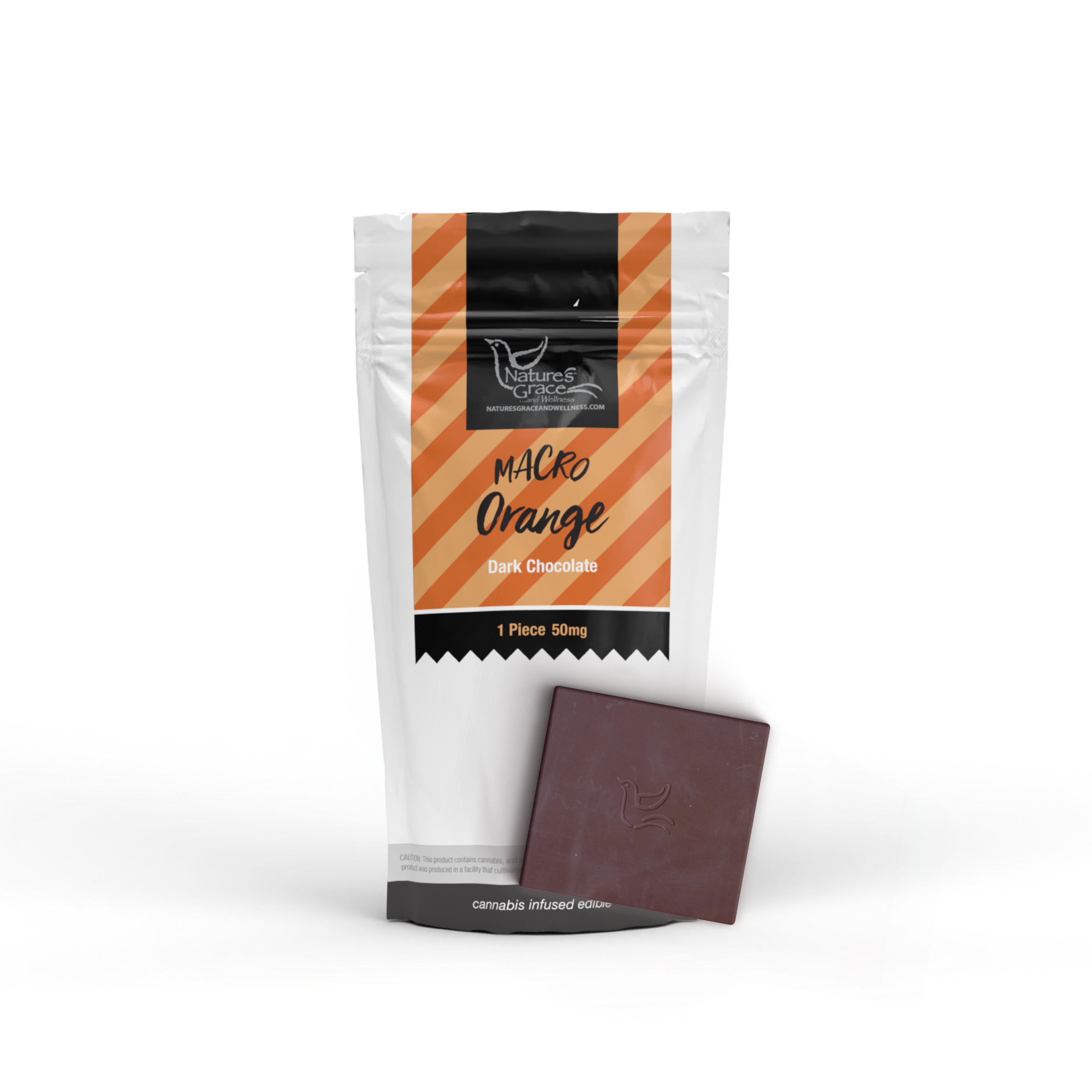 Photograph of product: MACRO Orange Dark Chocolate Bar | 50mg | Nature's Grace