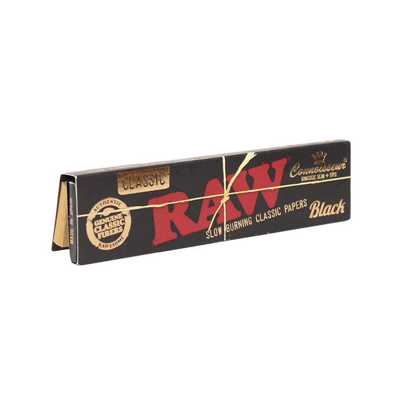 Photograph of product: Raw | Black Connoisseur + Tips | King Size