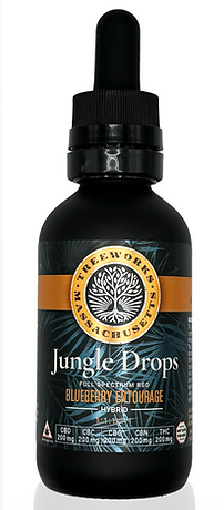 Photograph of product: Jungle Drops - Blueberry Entourage (1 TH-oui : 1 CBN : 1 CBG : 1 CBC : 1 CBD) Drops (Hybrid)