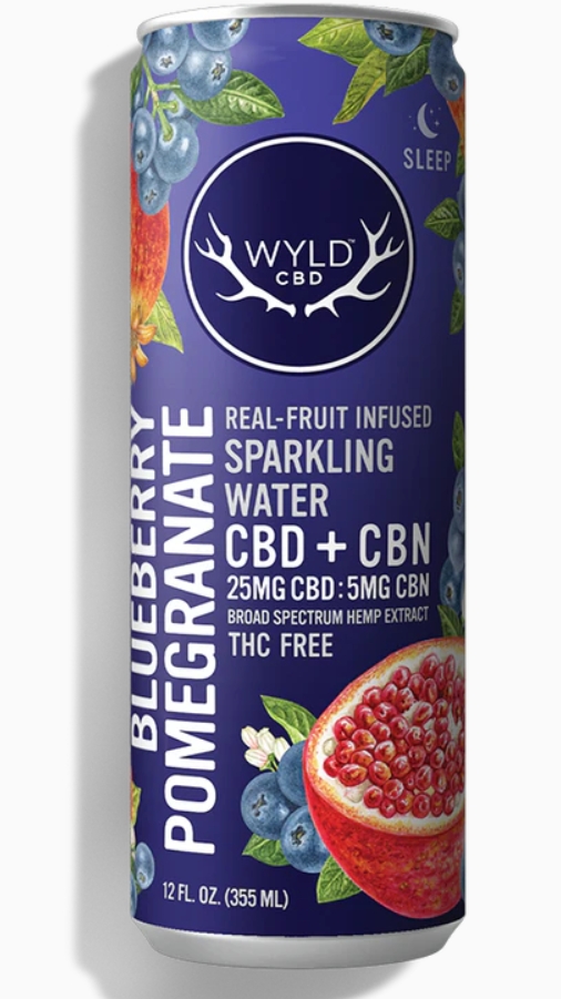 Photograph of product: Wyld Blueberry Pomegranate CBD:CBN Sparkling Water