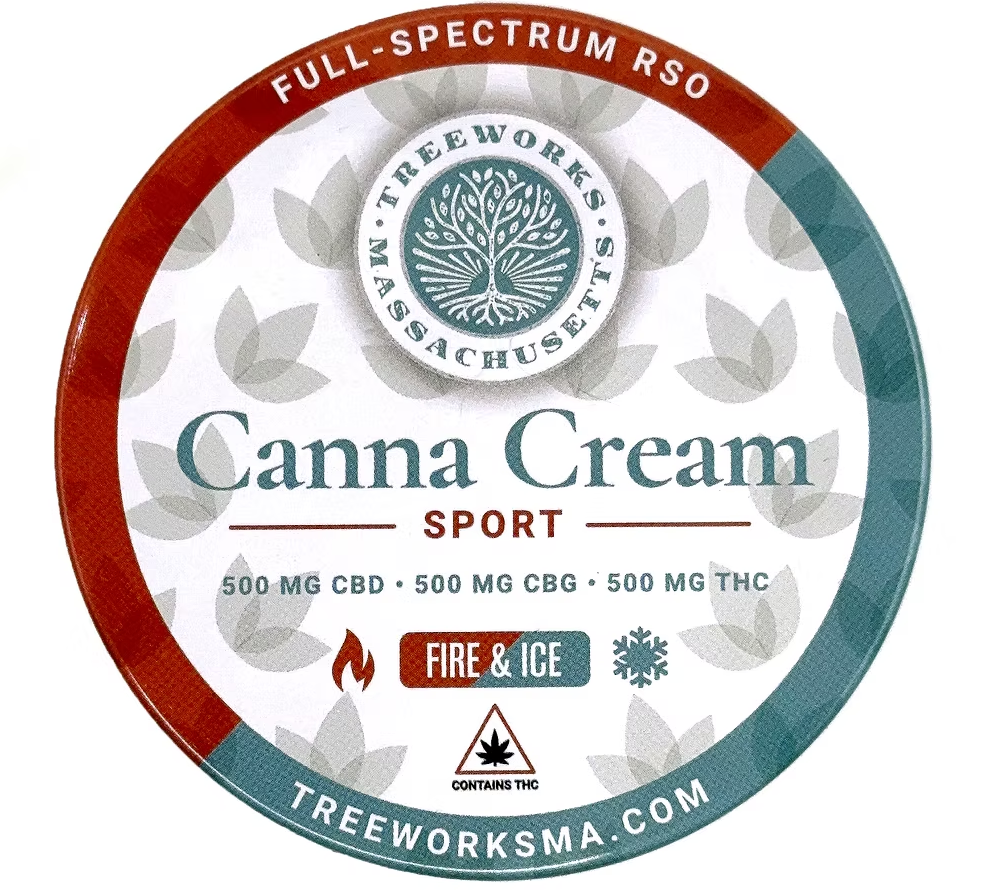 Photograph of product: RSO Canna Cream Sport 1:1:1 TH-oui:CBD:CBG - 500mg - Treeworks