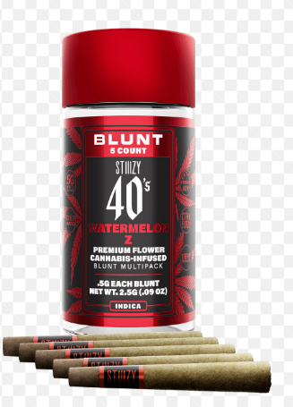 Photograph of product: [Stiiizy] Live Resin Infused 40's Mini Blunt 5 Pack - 2.5g - Watermelon Z (I)