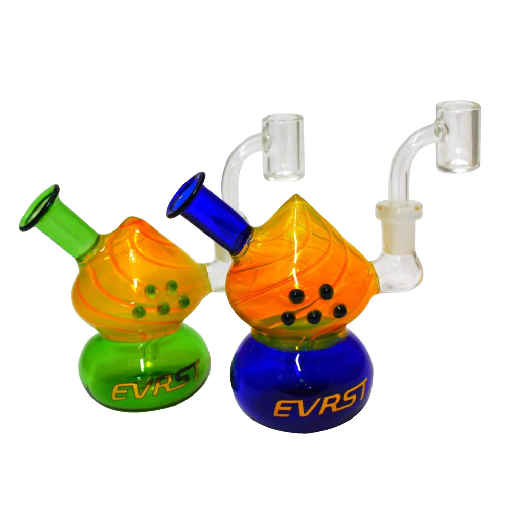 Photograph of product: 5" Evrst Round Base Dab Rig Water Pipe with 14mm Male Banger