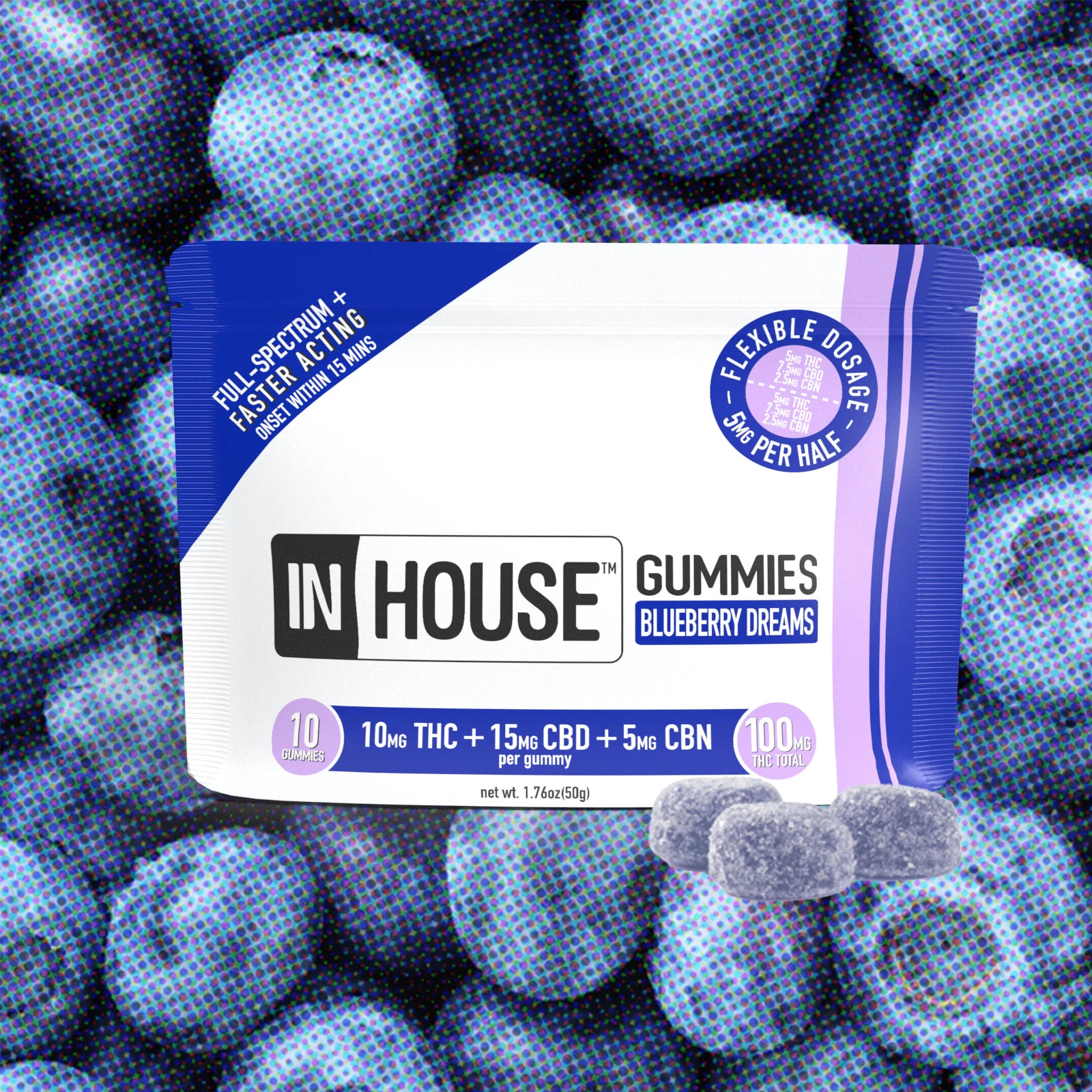 Photograph of product: Blueberry Dreams 10pk Gummies | 20 Servings