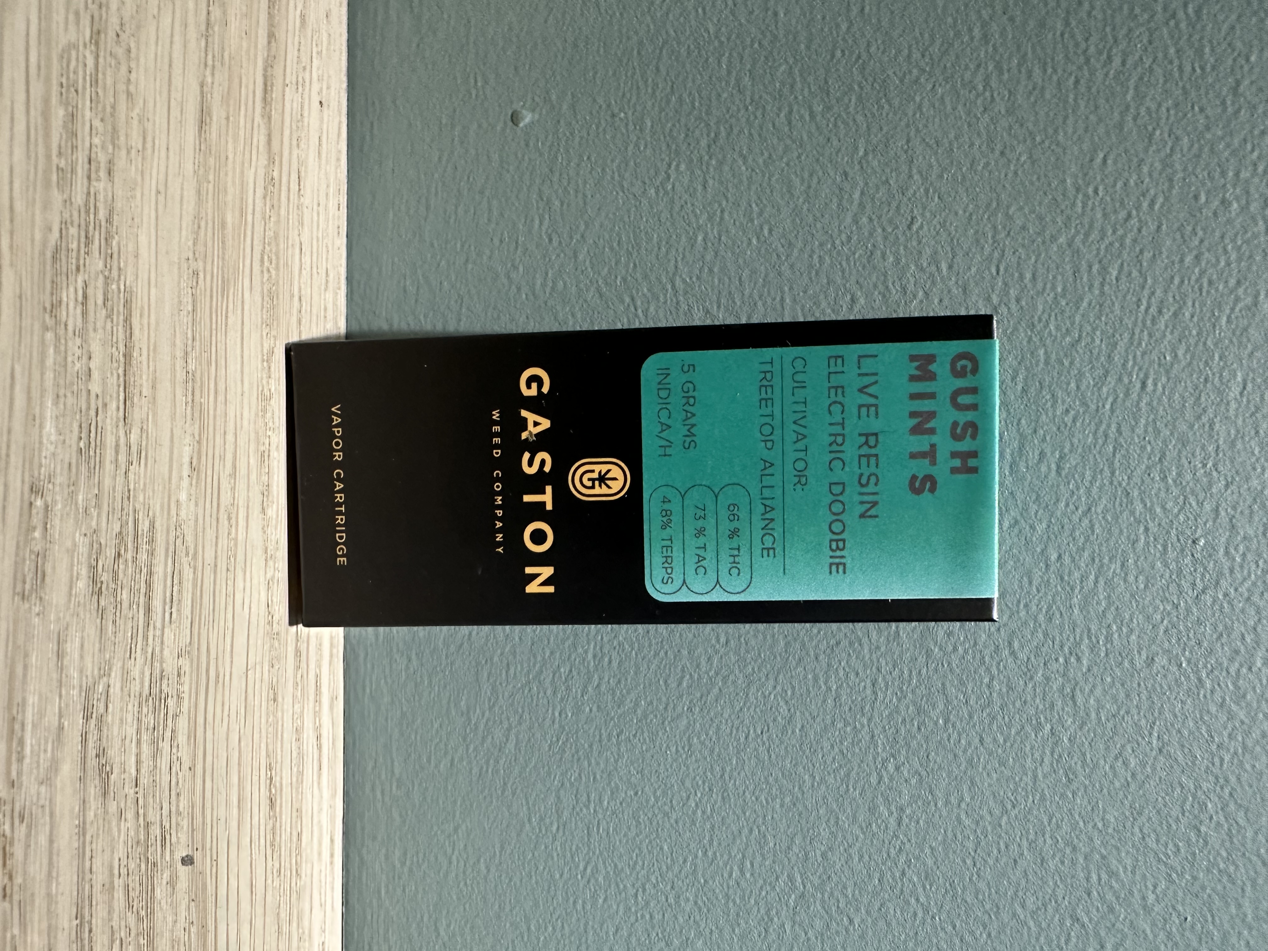 Photograph of product: Gaston Live Resin Vape Cartridge | Gush Mints