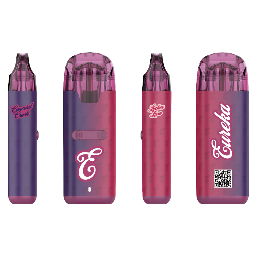 Photograph of product: Eureka | Concord Crush/Lychee Luxe Slide 3-in-1 Vape AIO | Hybrid