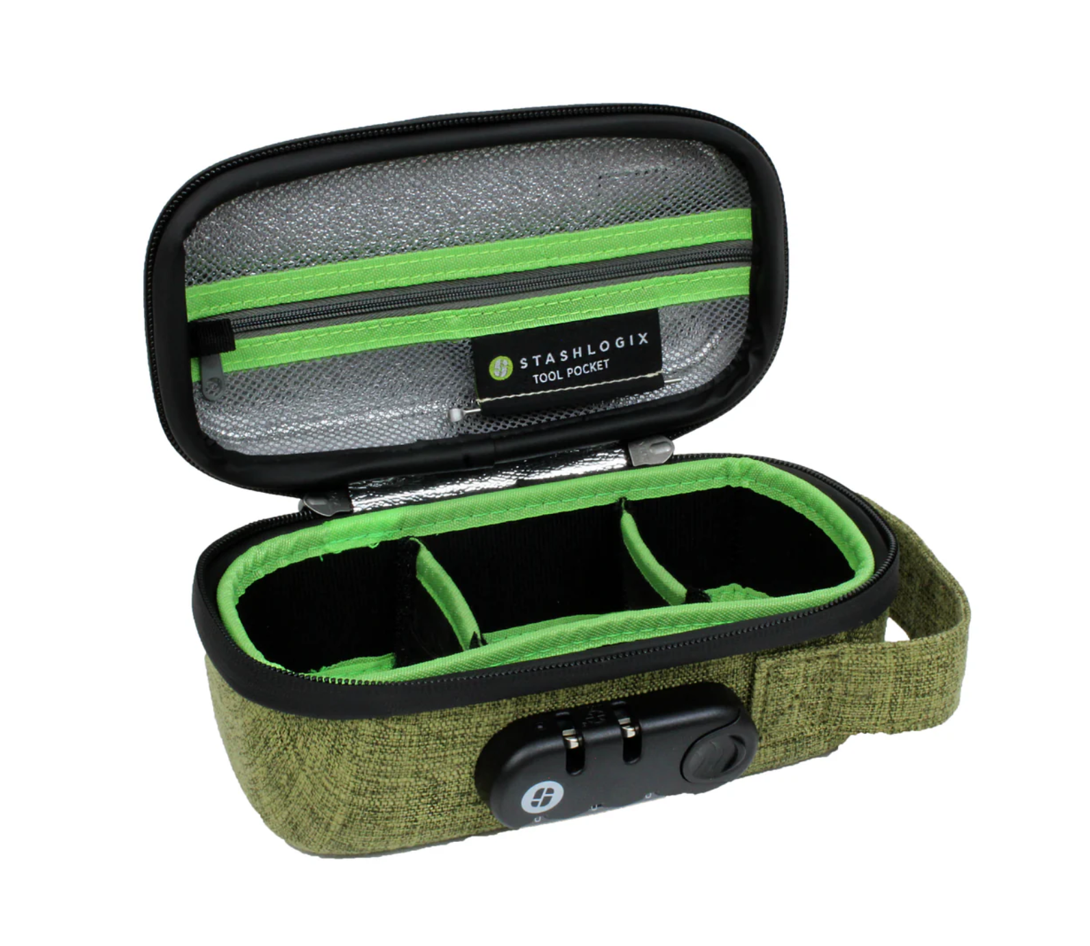Photograph of product: Stashlogix | Silverton | Odor-Proof Case | Small | Green