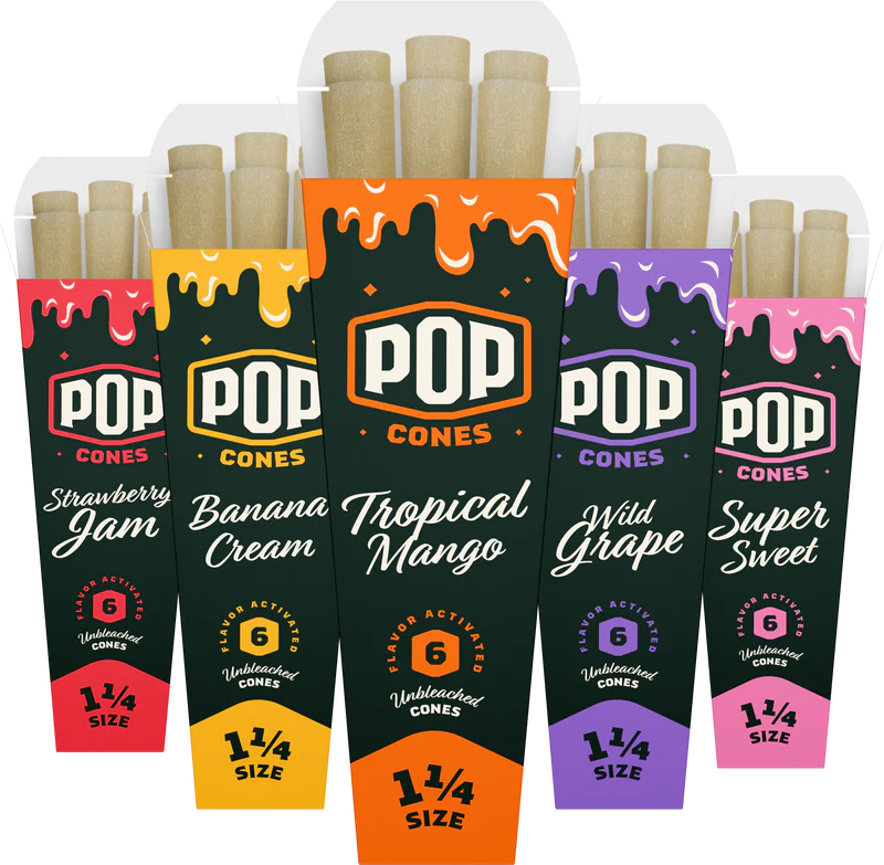 Photograph of product: Pop Cones 1 1/4 6 Pack (Assorted Flavors)