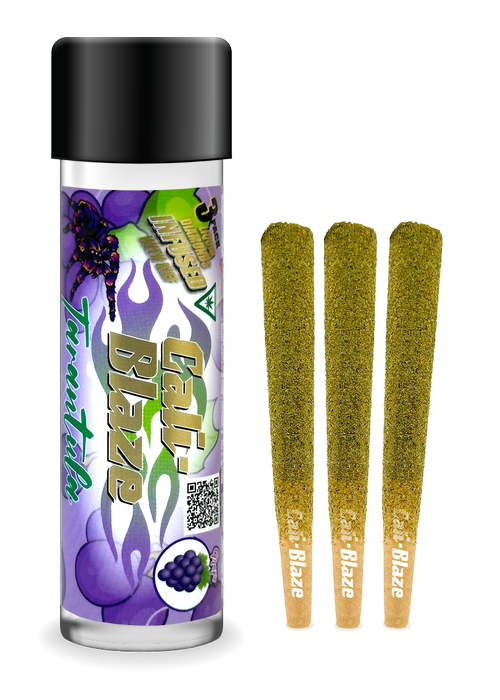 Photograph of product: Grape Tarantula | Infused Pre Rolls | 3pk | 1g ea (I)