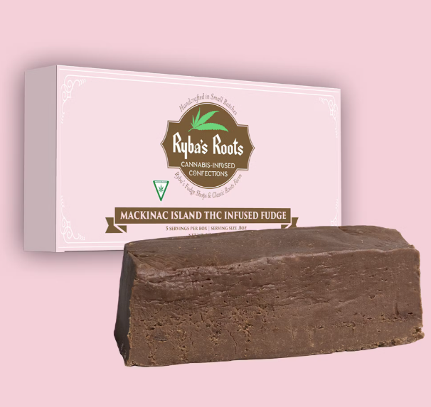 Photograph of product: 100MG RYBA'S ROOTS MACKINAC ISLAND INFUSED FUDGE