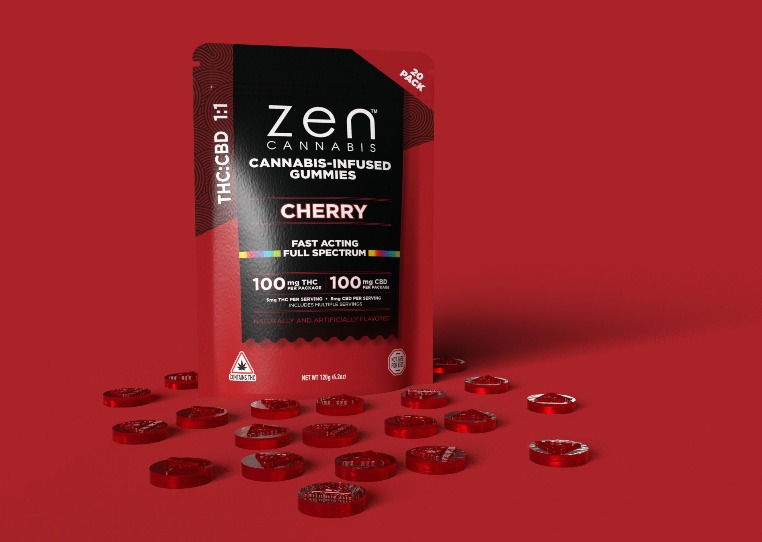 Photograph of product: Zen - Cherry 1:1 Gummies - 100mg