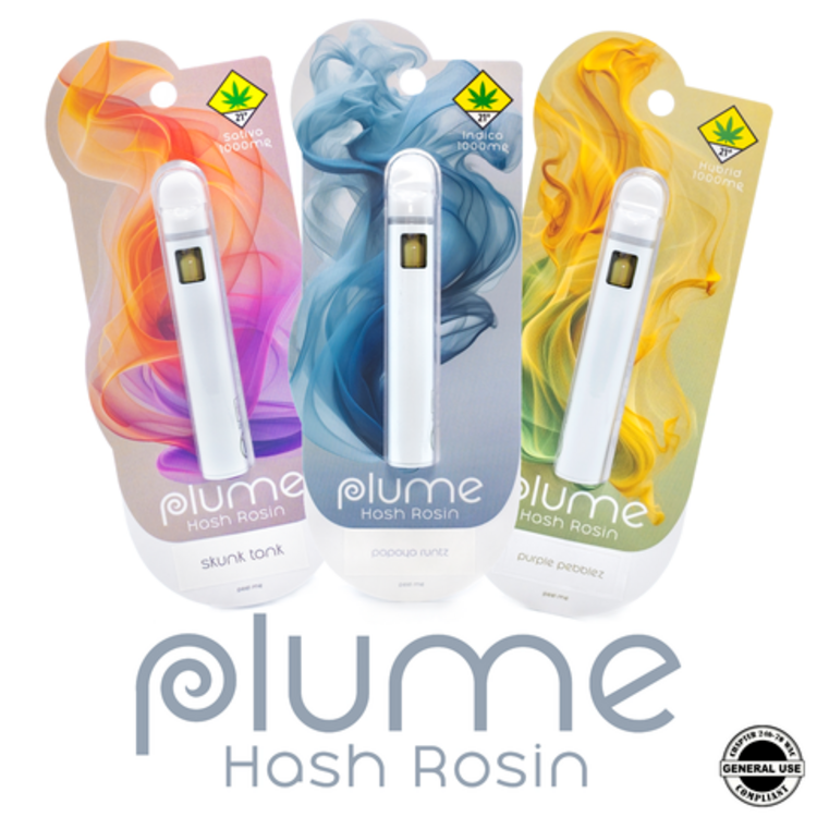 Photograph of product: (DOHC) (PLUME) au chocolat Rosin Disposable 1g Purple Pebblez (H)
