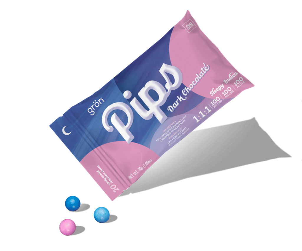 Photograph of product: Gron - 1:1:1 CBN Dark Chocolate Pips (I)