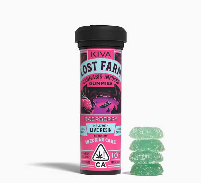 Photograph of product: Raspberry   Wedding Cake (10pk/100mg) Live Resin Gummies[H]