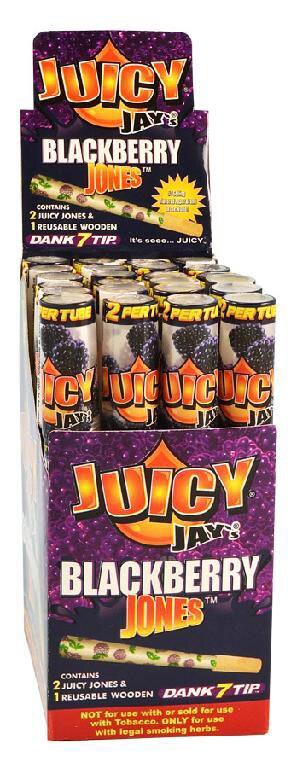 Photograph of product: Juicy Jay's - Pre-Rolled Cones w/ Wood Tip | 2pk | Blackberry