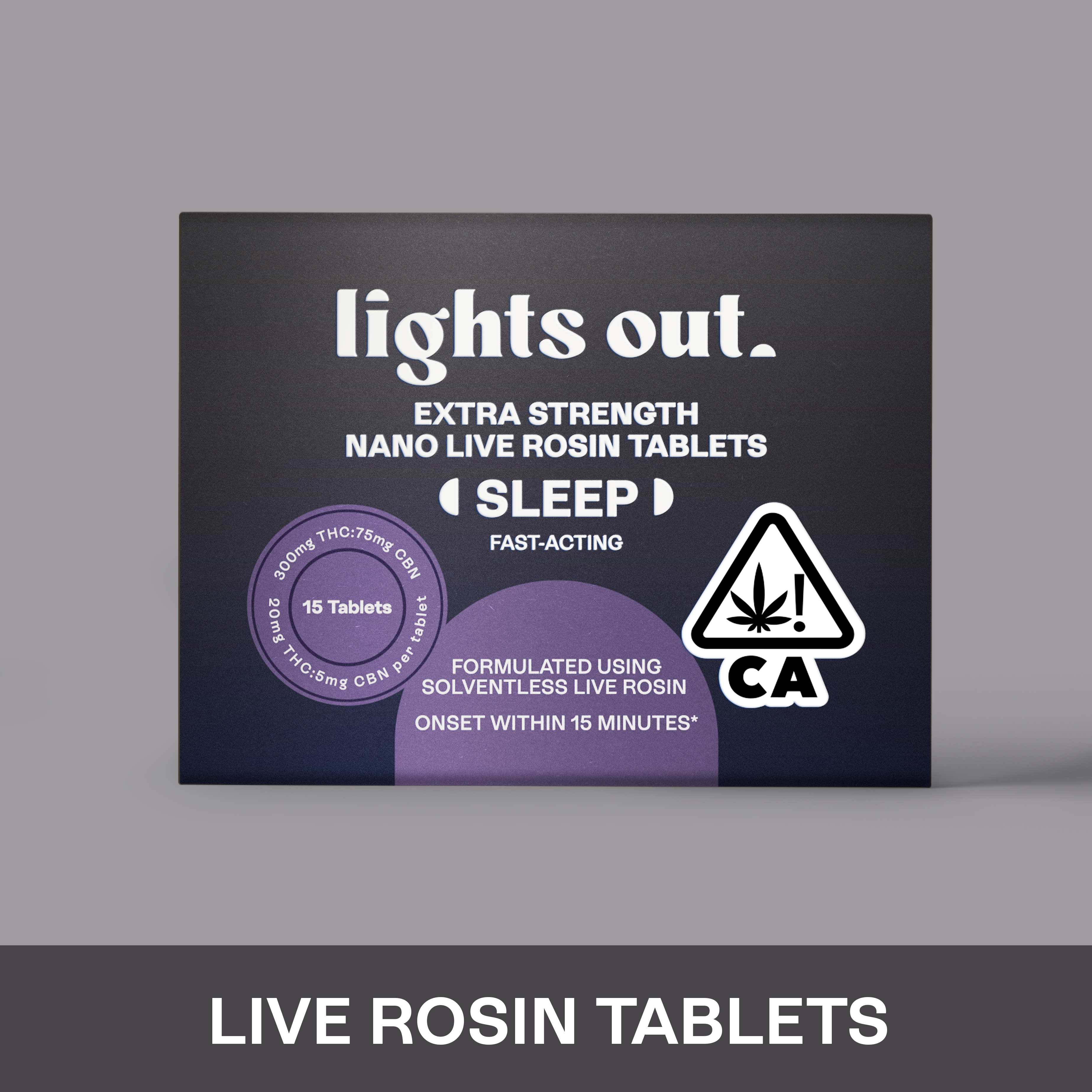 Photograph of product: Lights Out | Extra Strength (Sleep) Nano Live Rosin Tablets (300mg TH-oui/75mg CBN)