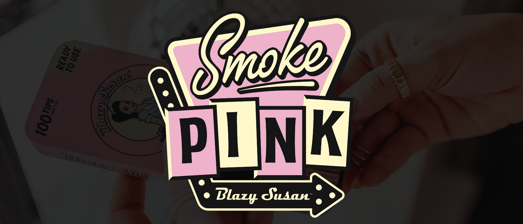 Photograph of product: Blazy Susan - Rolling Papers - Pink - (1 1/4 Size)