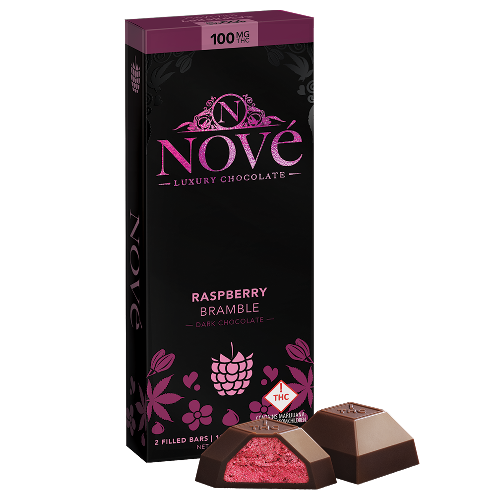Photograph of product: Raspberry Bramble Dark Chocolate (100mg TH-oui)