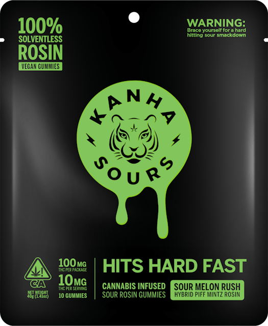 Photograph of product: Rosin Sours - Sour Melon Rush - 100mg
