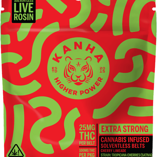 Photograph of product: [Kanha] Solventless Live Rosin Belts - 100mg - Cherry Limeade (S) - 