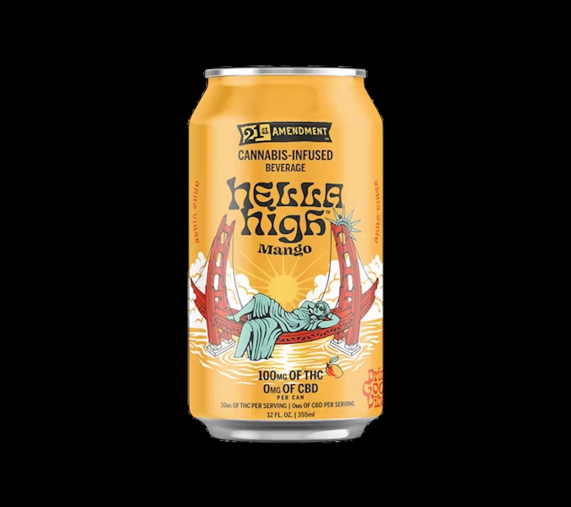 Photograph of product: Hella High Mango - 100mg - 21st Amendment