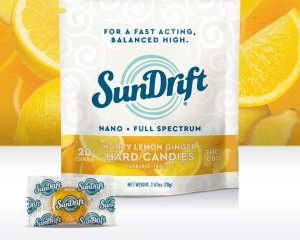 Photograph of product: SunDrift -Honey Lemon Ginger Hard Candies [2.5mg 1:1 20pc}