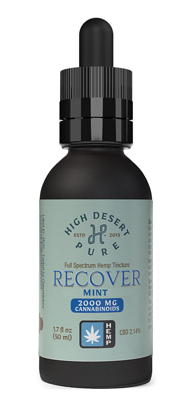 Photograph of Product: High Desert Pure 1.7 fl oz MINT CHOCOLATE RECOVER Full Spectrum Hemp Tincture