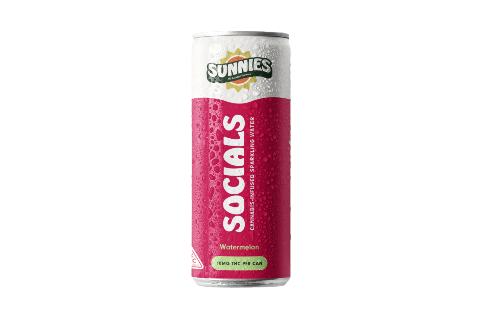Photograph of Product: Sunnies Socials I Watermelon Sparkling Water 10mg THC