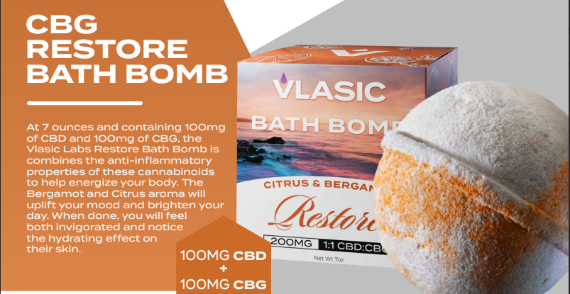 Photograph of product: Vlasic CBG Restore Bath Bomb 100mg CBD + 100mg CBG
