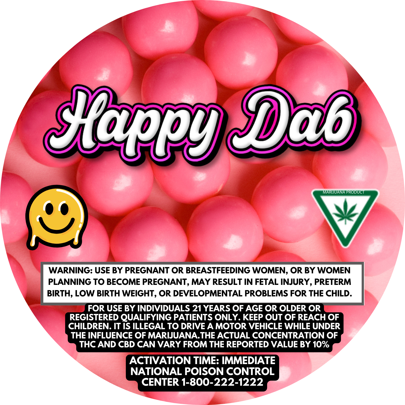 Photograph of product: Happy Dabz 1g Live Resin | Bubblegum Gelato