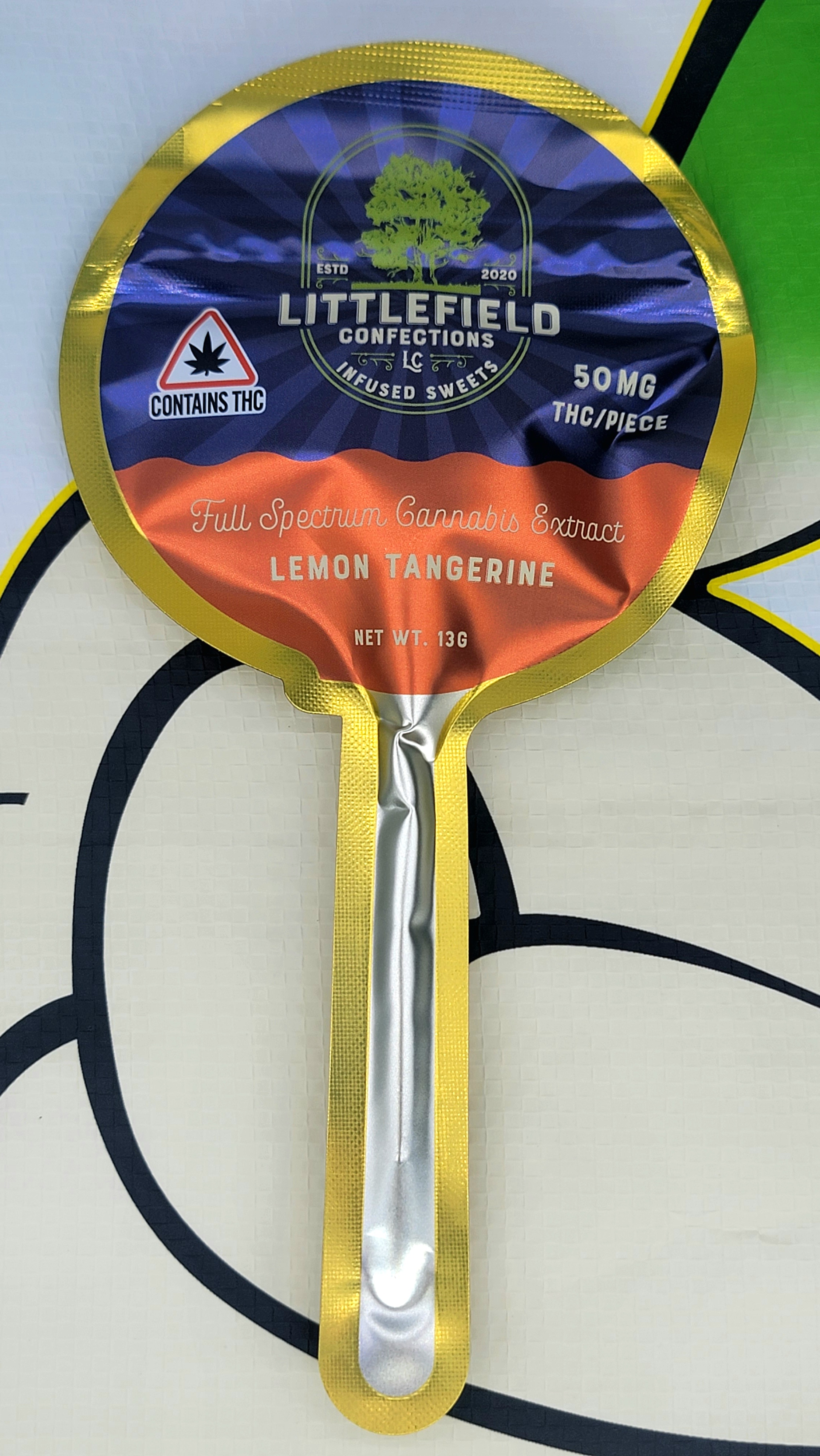 Photograph of product: 50MG Lemon Tangerine :Lollipop Full Spectrum