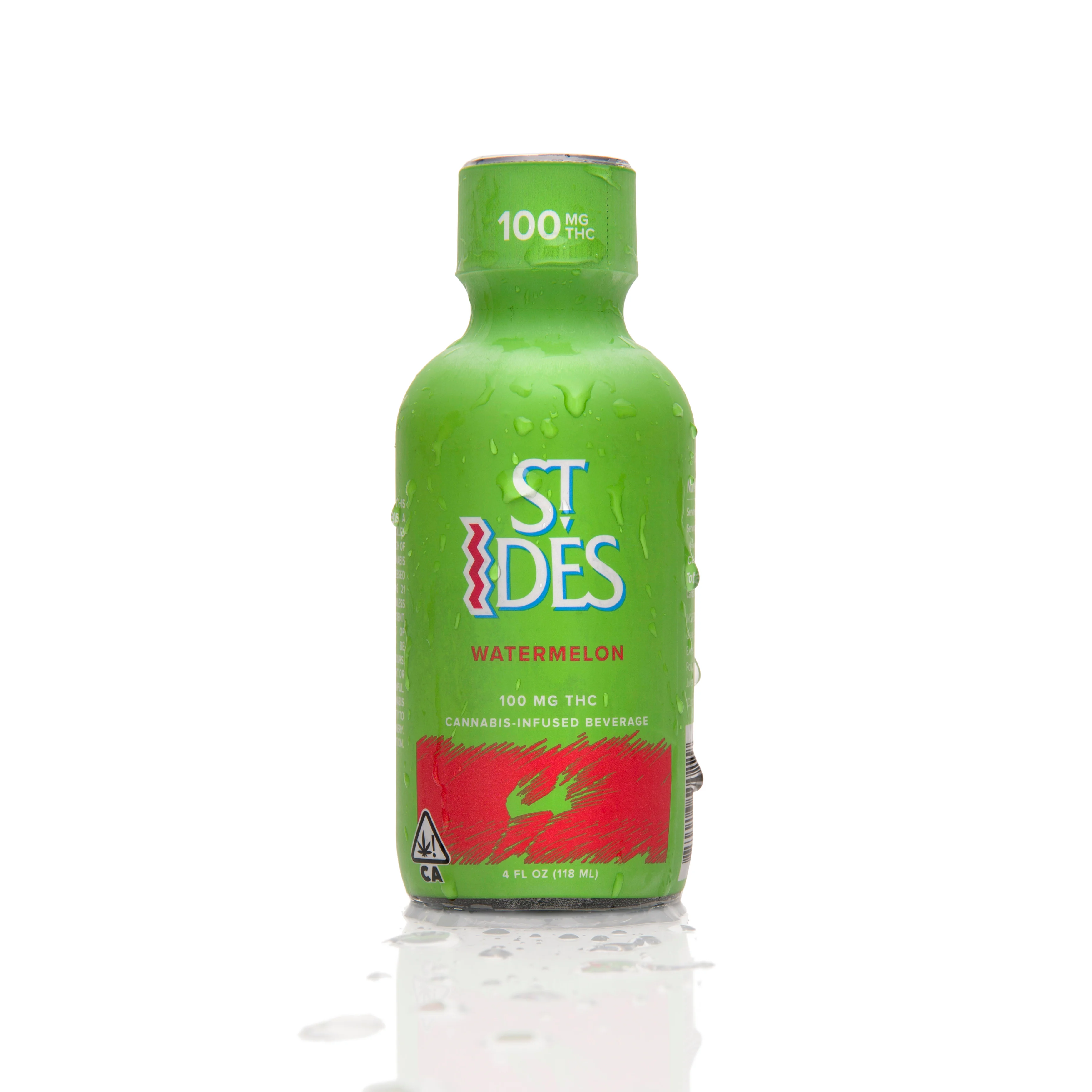 Photograph of product: ST IDES WATERMELON 4OZ SHOT 100MG 20mg CBC DAYTIME