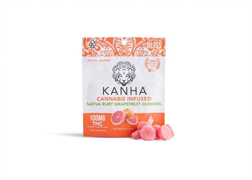 Photograph of product: Kanha: 100mg Sour Belts 2x50mg (Strawberry Lemonade)